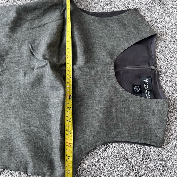 Linda Allard Ellen Tracy Linen Sleeveless Grey Shift Dress Size 8 Made In Korea - Picture 4 of 8